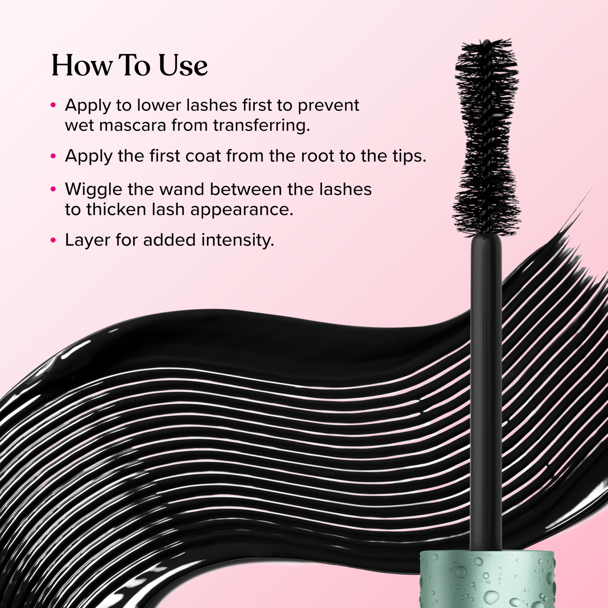 Model showing dramatic lash volume with Too Faced mascara