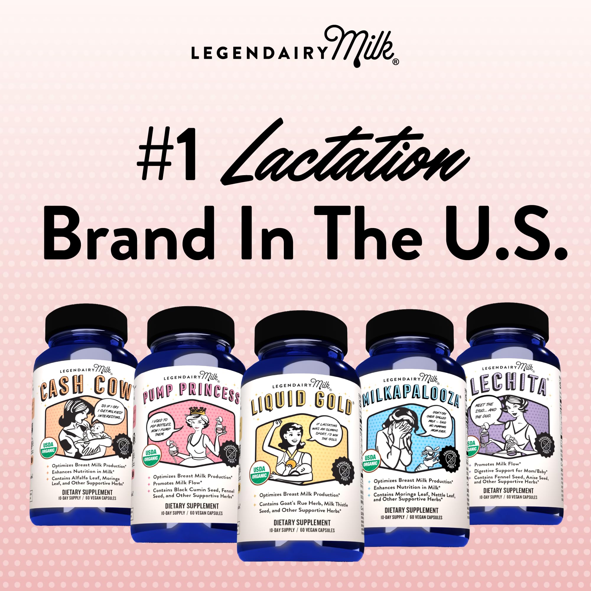 Legendairy Milk Cash Cow organic vegan capsules label details