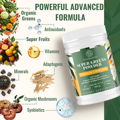 Scoop of Sundhedsliv Super Greens Powder supplement