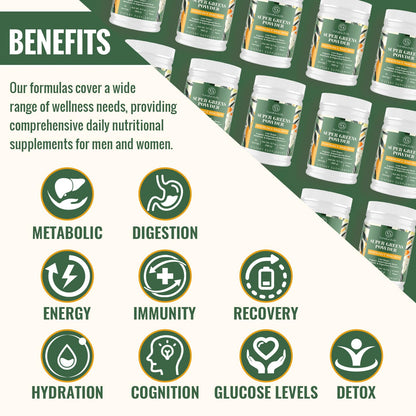 Sundhedsliv Super Greens Powder nutrition facts label