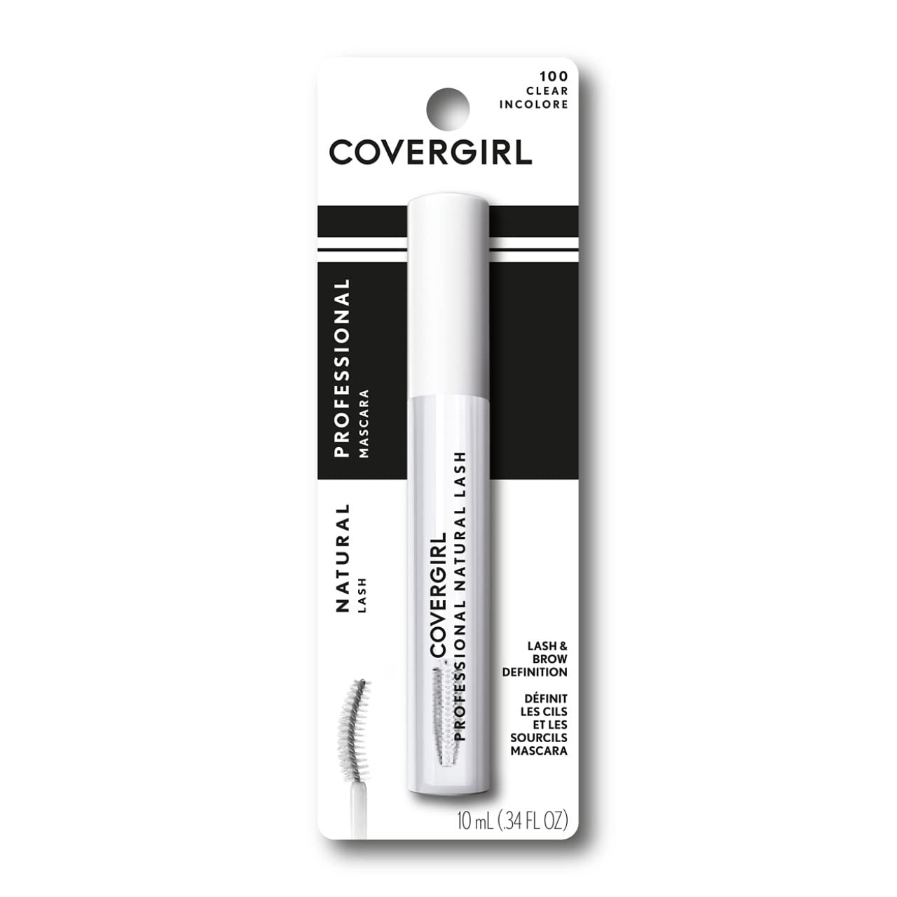 Clear mascara applicator brush for lashes and brows