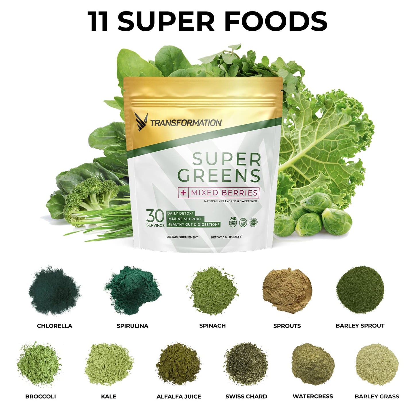 Authentic Spr Body Transformation Super Greens tub