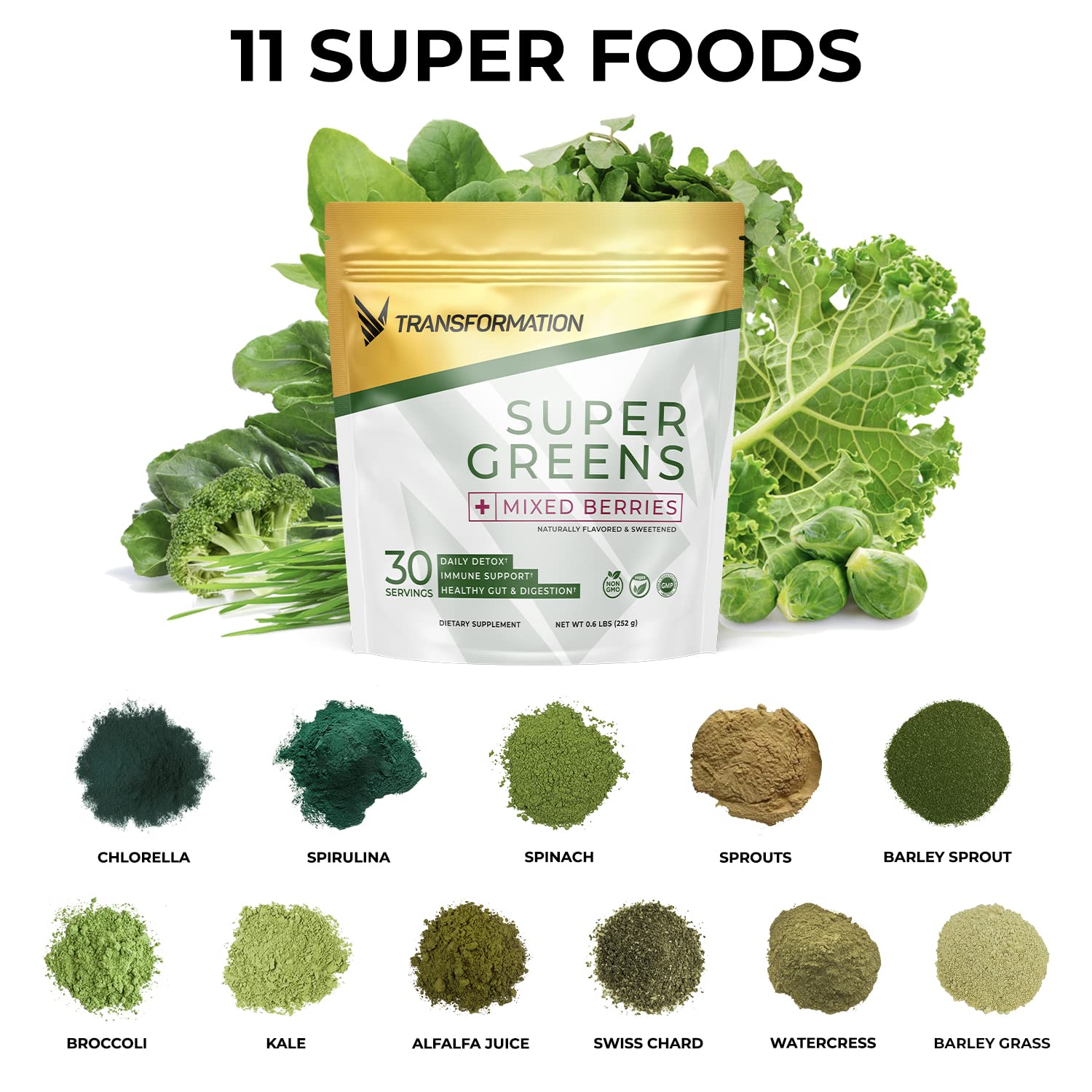 Authentic Spr Body Transformation Super Greens tub