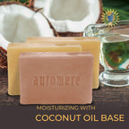 Close up of Auromere handmade soap texture