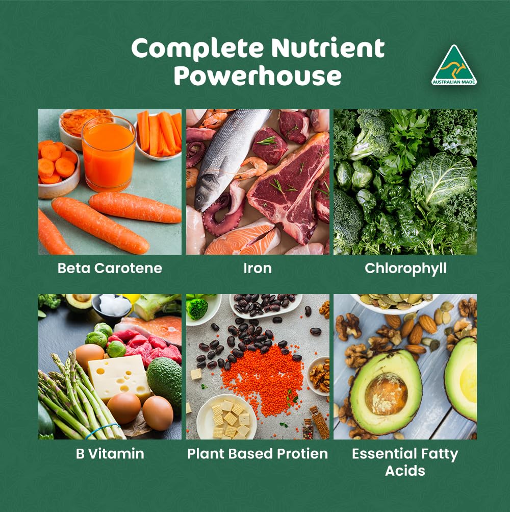 Biogenesis Australian Chlorella powder nutritional label