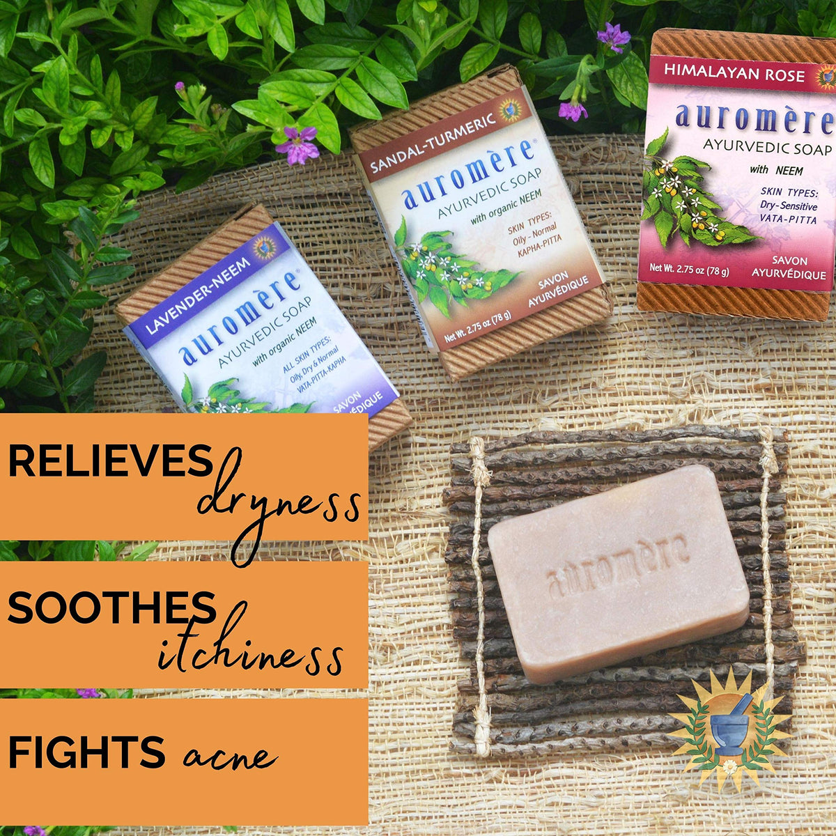 Auromere soap variety pack top view