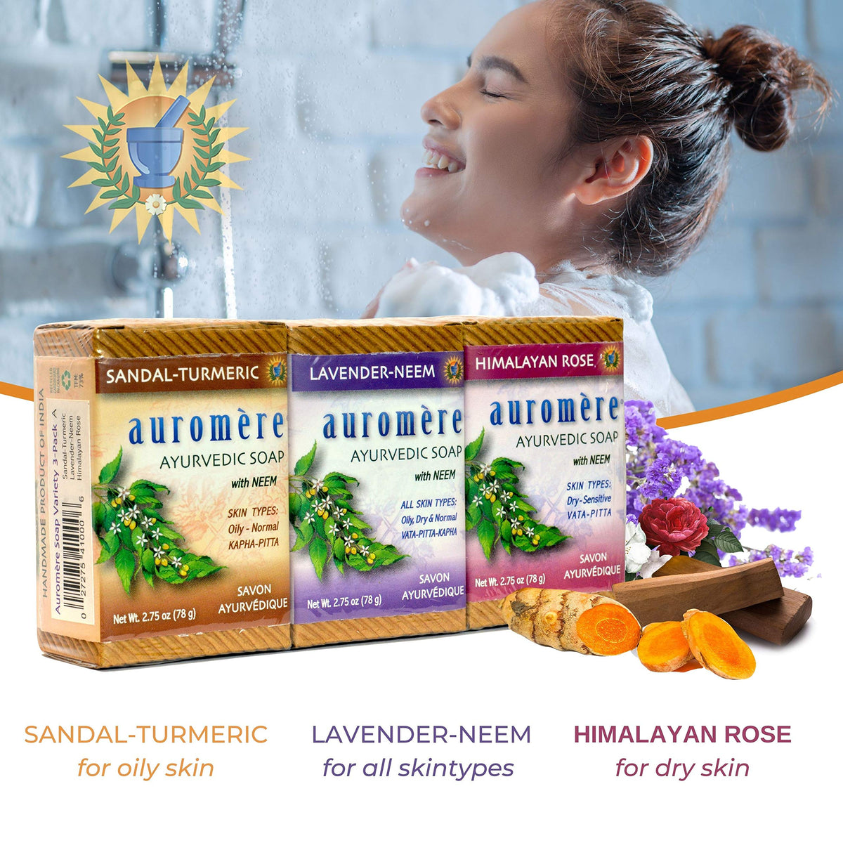 Auromere Ayurvedic soap bars for sensitive skin