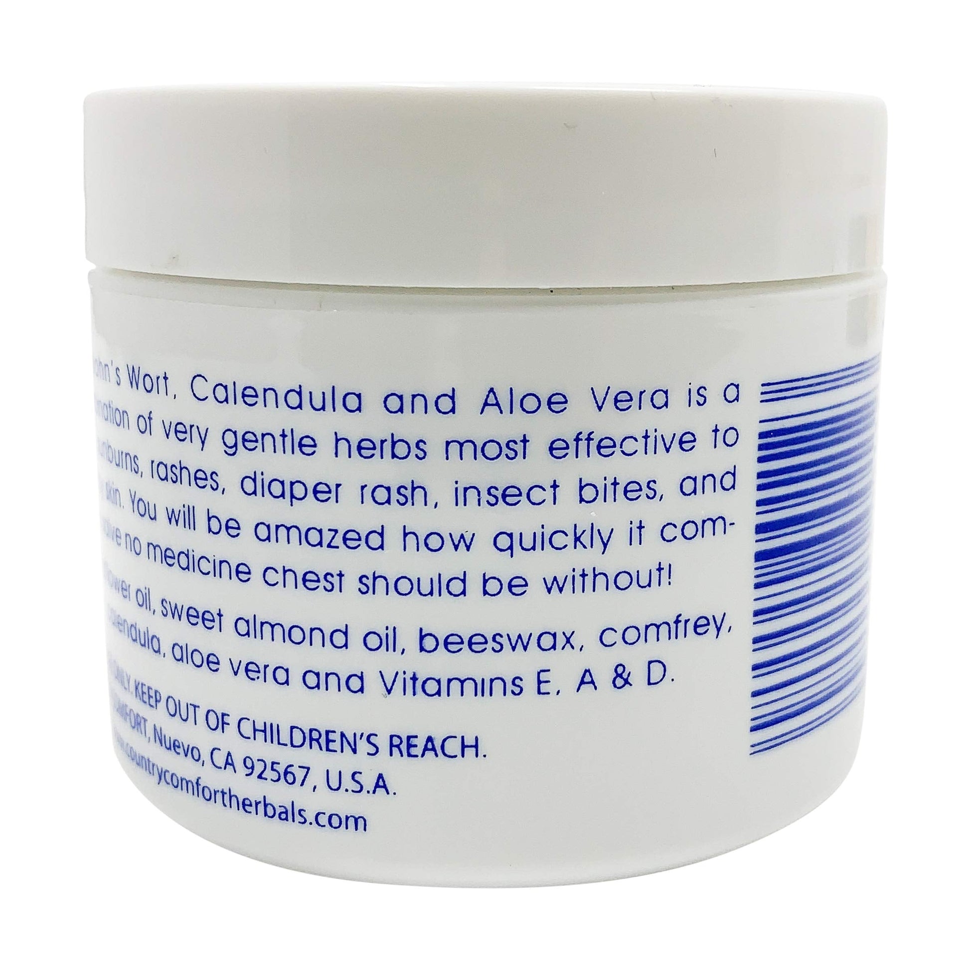Country Comfort comfrey and aloe vera ointment ingredient label details
