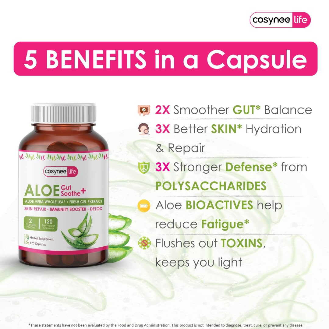 Supplement facts label of Cosynee Life Aloe Vera extract