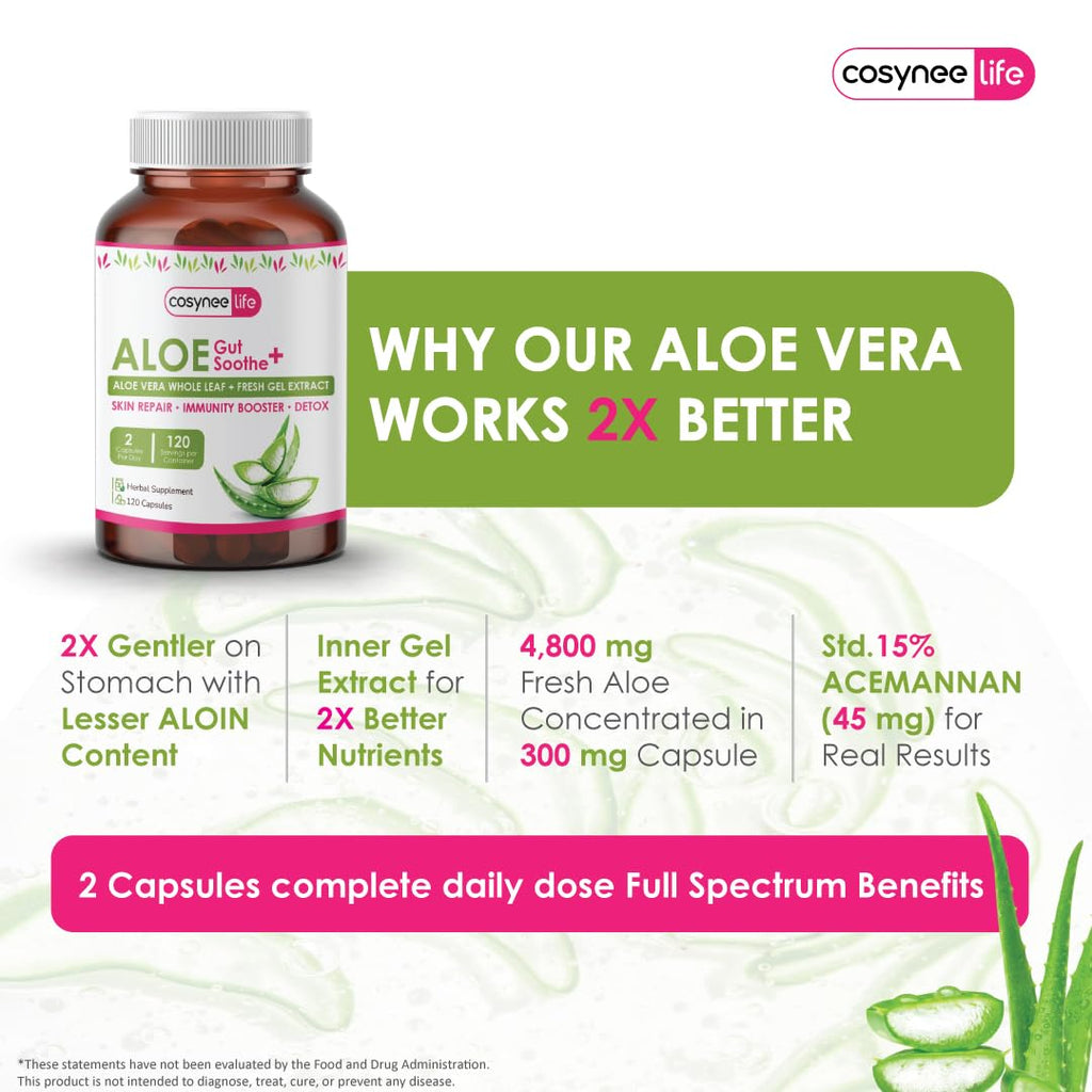 Close up of Cosynee Life Aloe Vera capsule texture