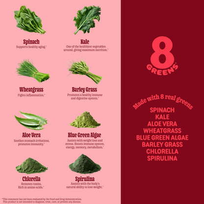 8Greens vegetable-based superfood gummies for daily energy