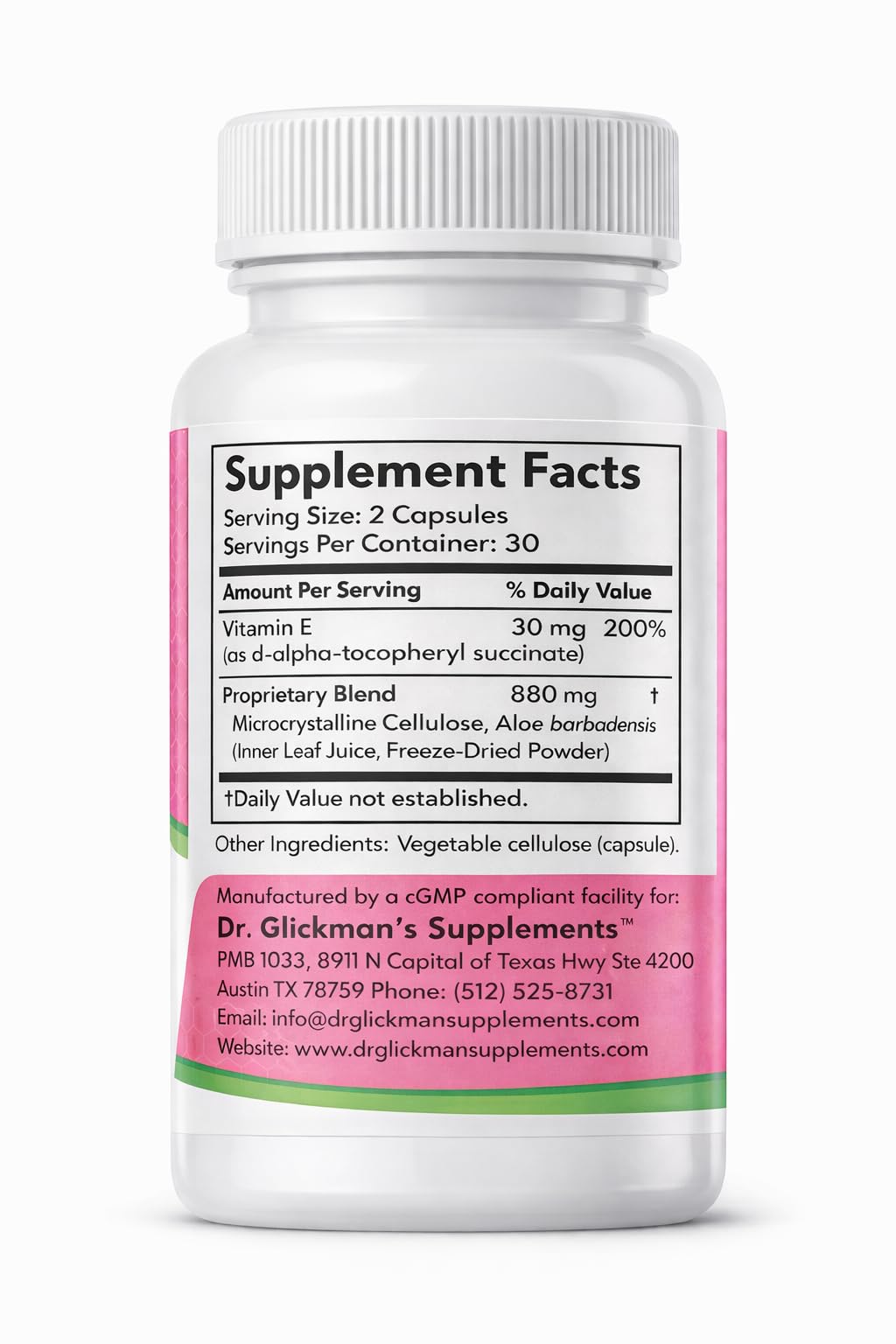 Dr. Glickman’s Vera-Mannan 60 capsules supplement bottle