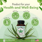 Close up of Aloe Remedy vegetarian capsules bottle