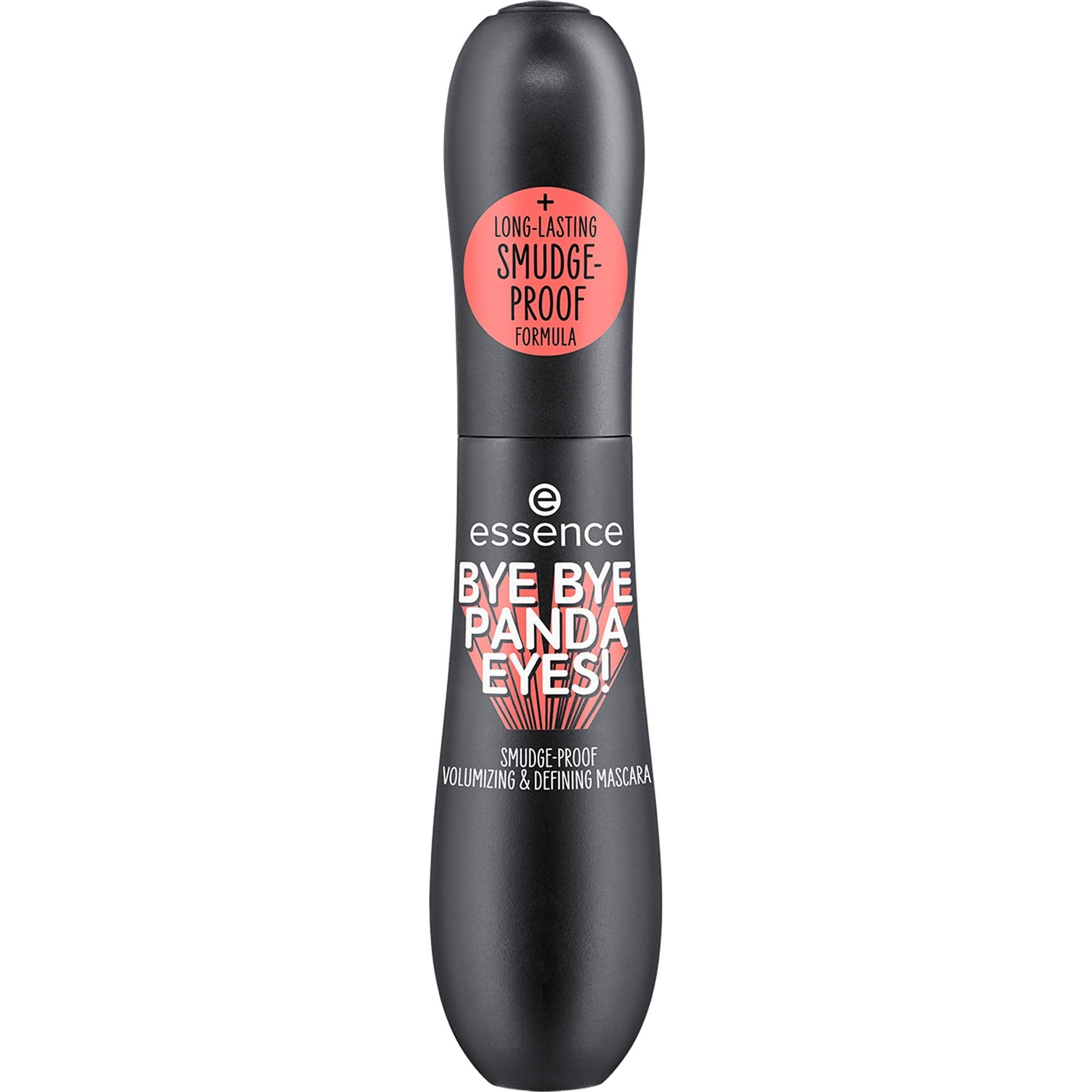 Essence tubing mascara wand closeup demonstrating the defining brush bristles.