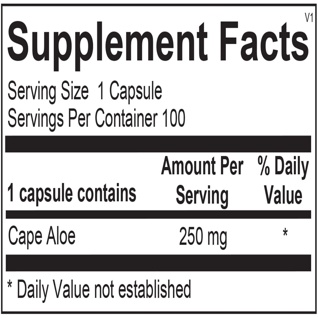 Close up of Ortho Molecular Super Aloe 250 digestive health supplement label