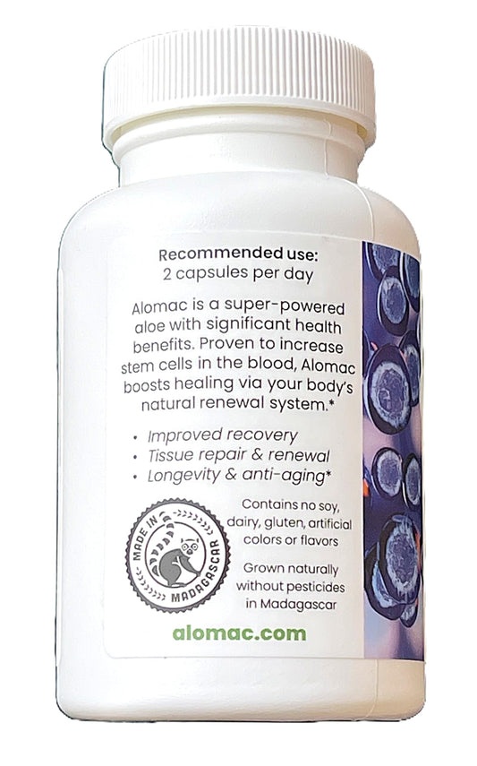 Alomac Pure STEMulant 60 capsules supplement facts label