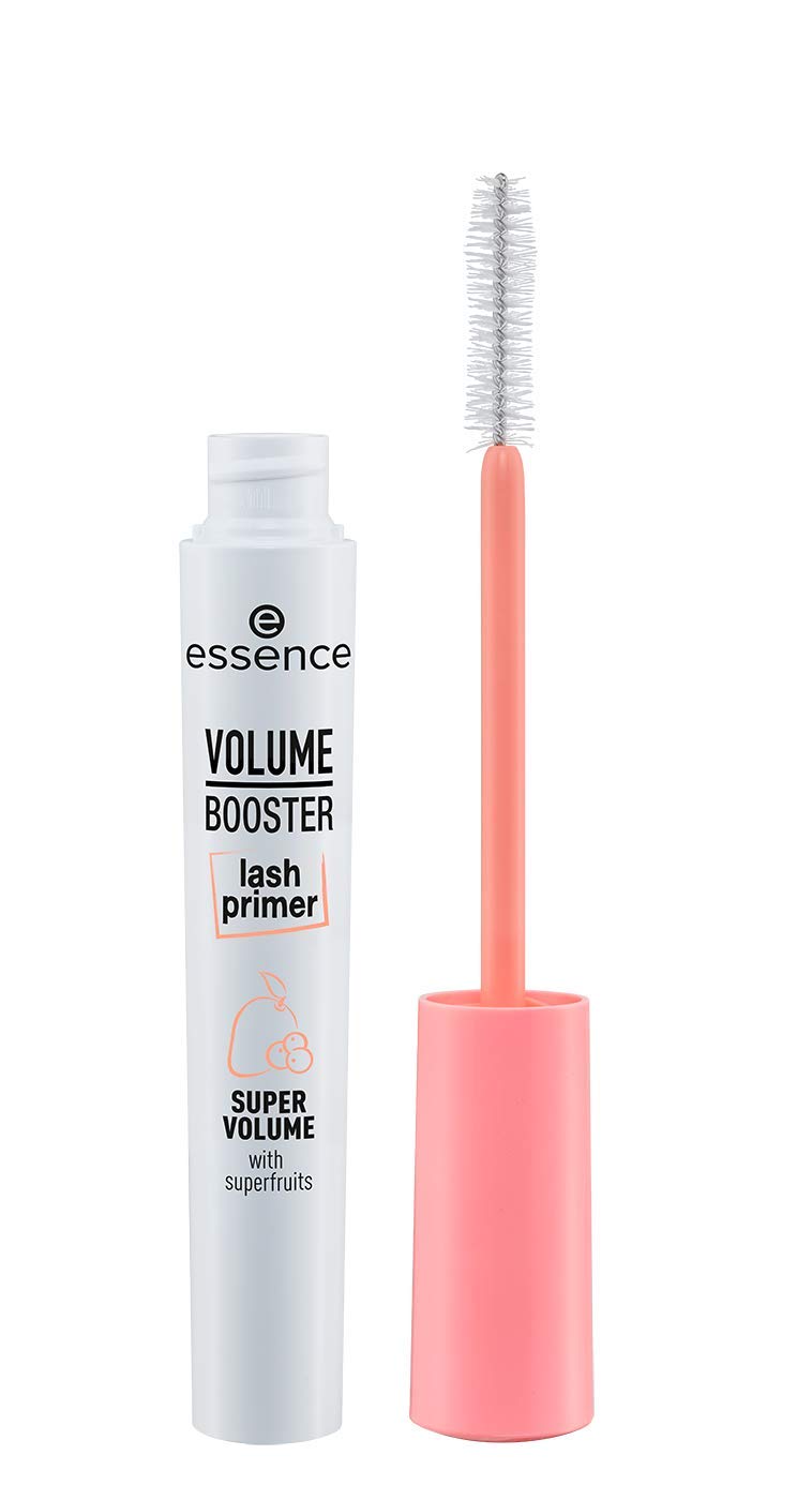 Essence volume booster white lash primer wand and brush close up details