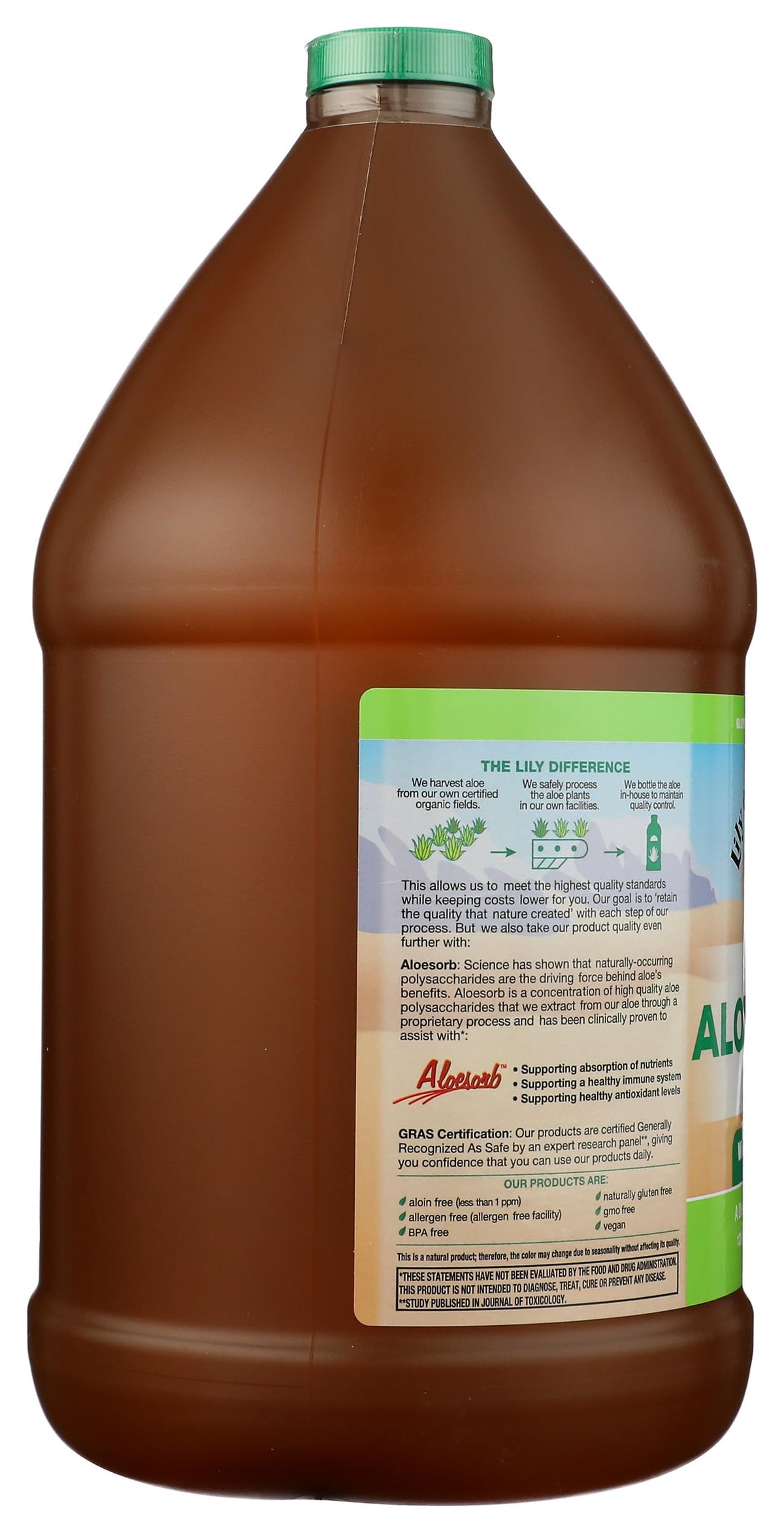 Authentic USA imported Lily of the Desert Whole Leaf Aloe Vera Drink for gut health support.