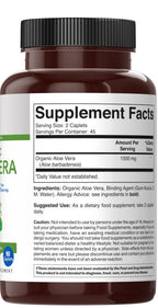 Brieofood Organic Aloe Vera 1500mg vegetarian tablets in bottle