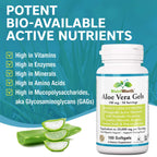 NutriWorth Aloe Vera 100 softgels bottle nutritional label