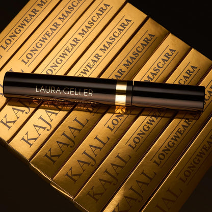 Volumizing buildable kohl mascara product shot highlighting the brush shape.