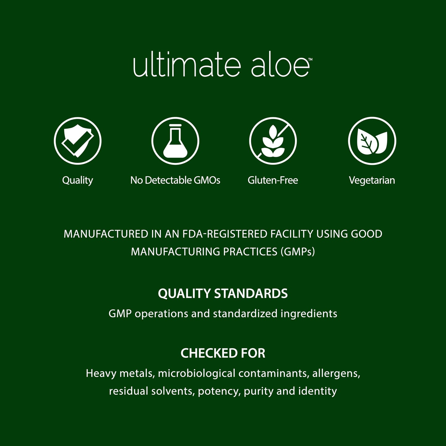 Ultimate Aloe dietary supplement box details