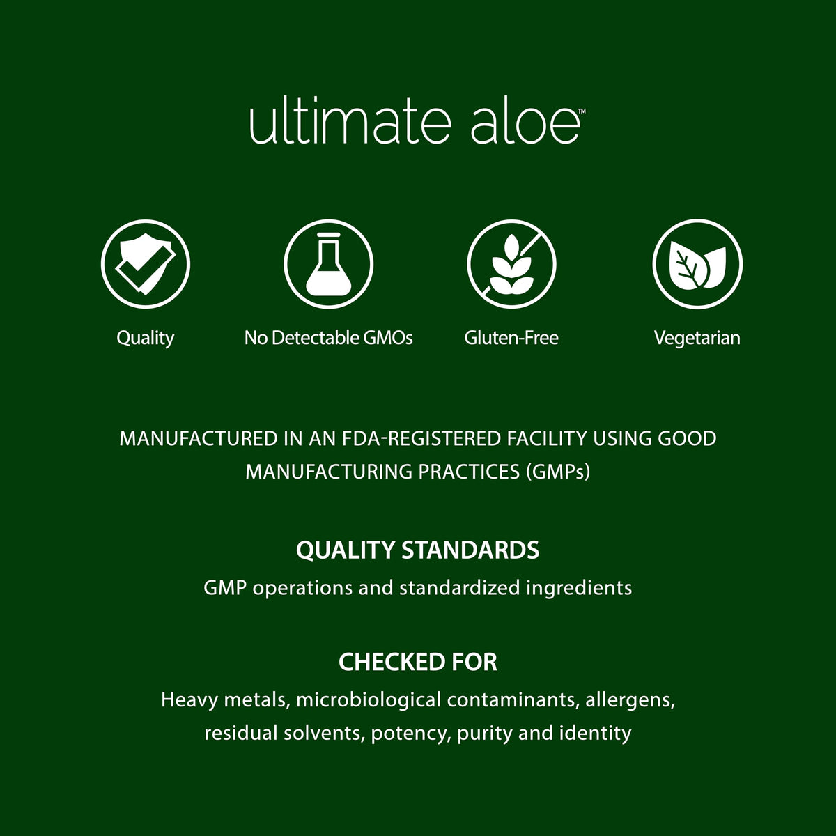 Ultimate Aloe dietary supplement box details