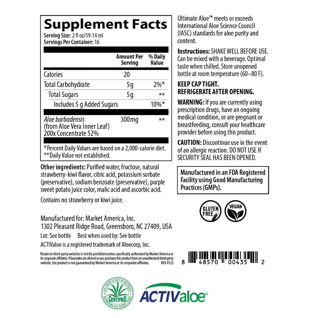Ultimate Aloe strawberry kiwi supplement lifestyle usage