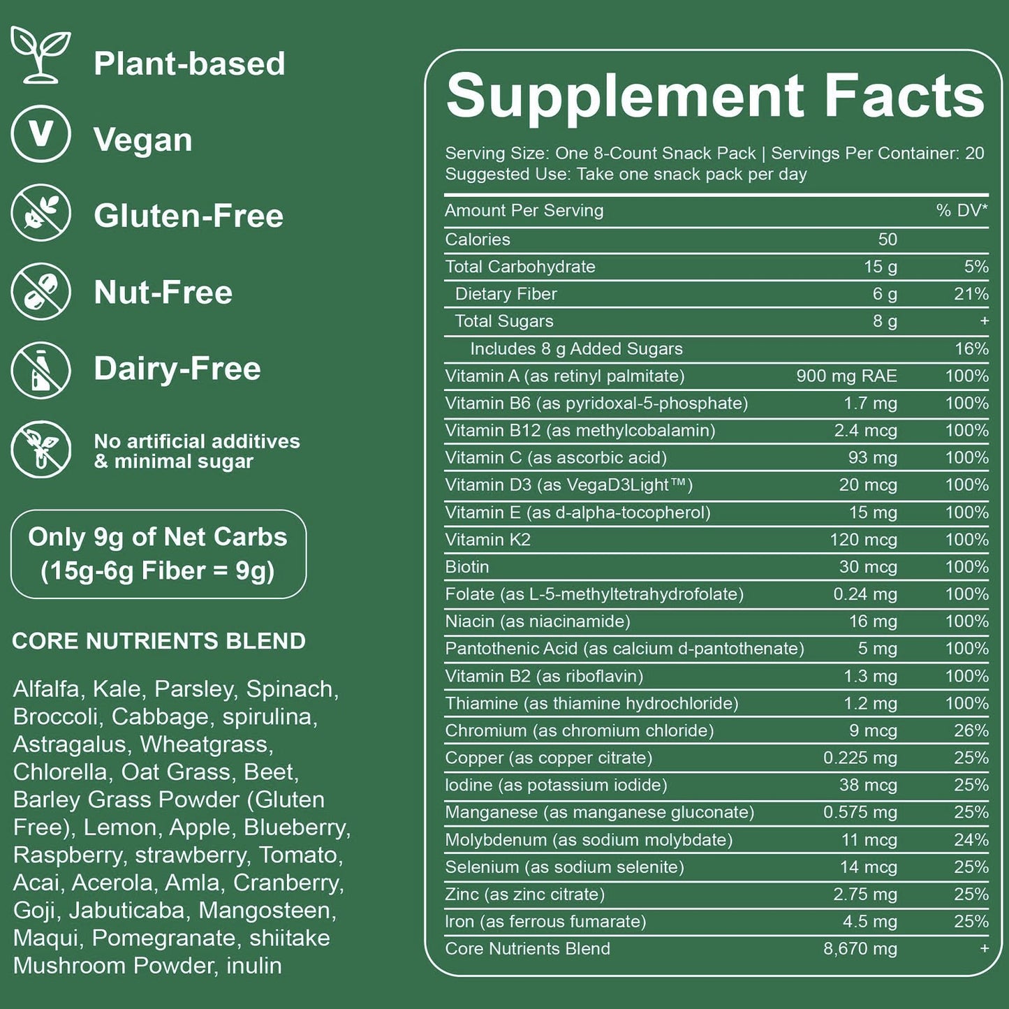 Bottle of Oviaapo Greens Gummies for gut health