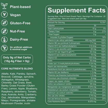 Bottle of Oviaapo Greens Gummies for gut health