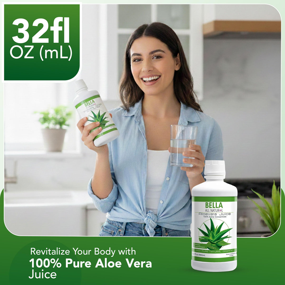 Authentic USA imported Bella All Natural aloe vera drink