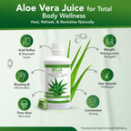 Top view of Bella All Natural unflavored aloe vera juice supplement