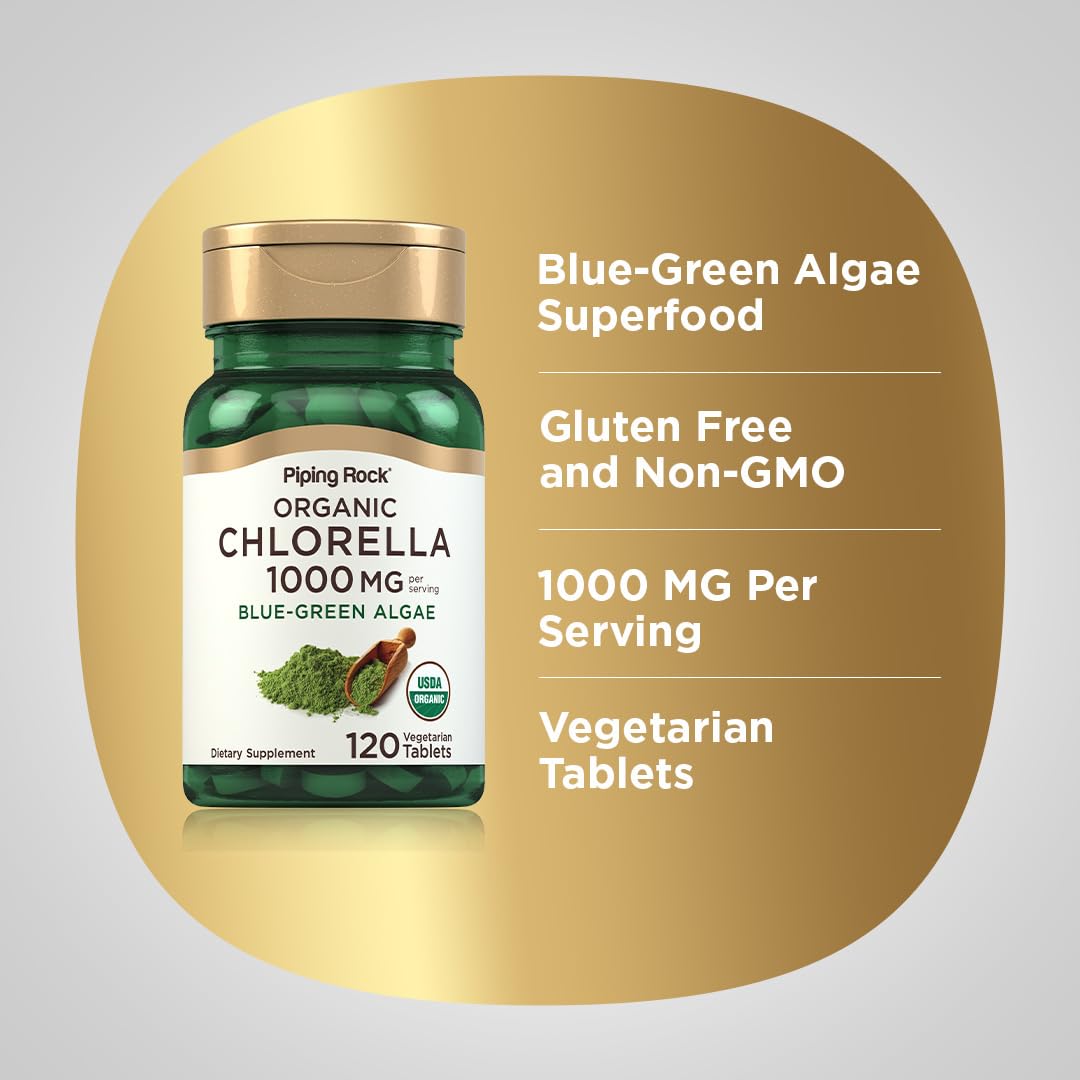 Piping Rock 1000mg Chlorella organic blue green algae