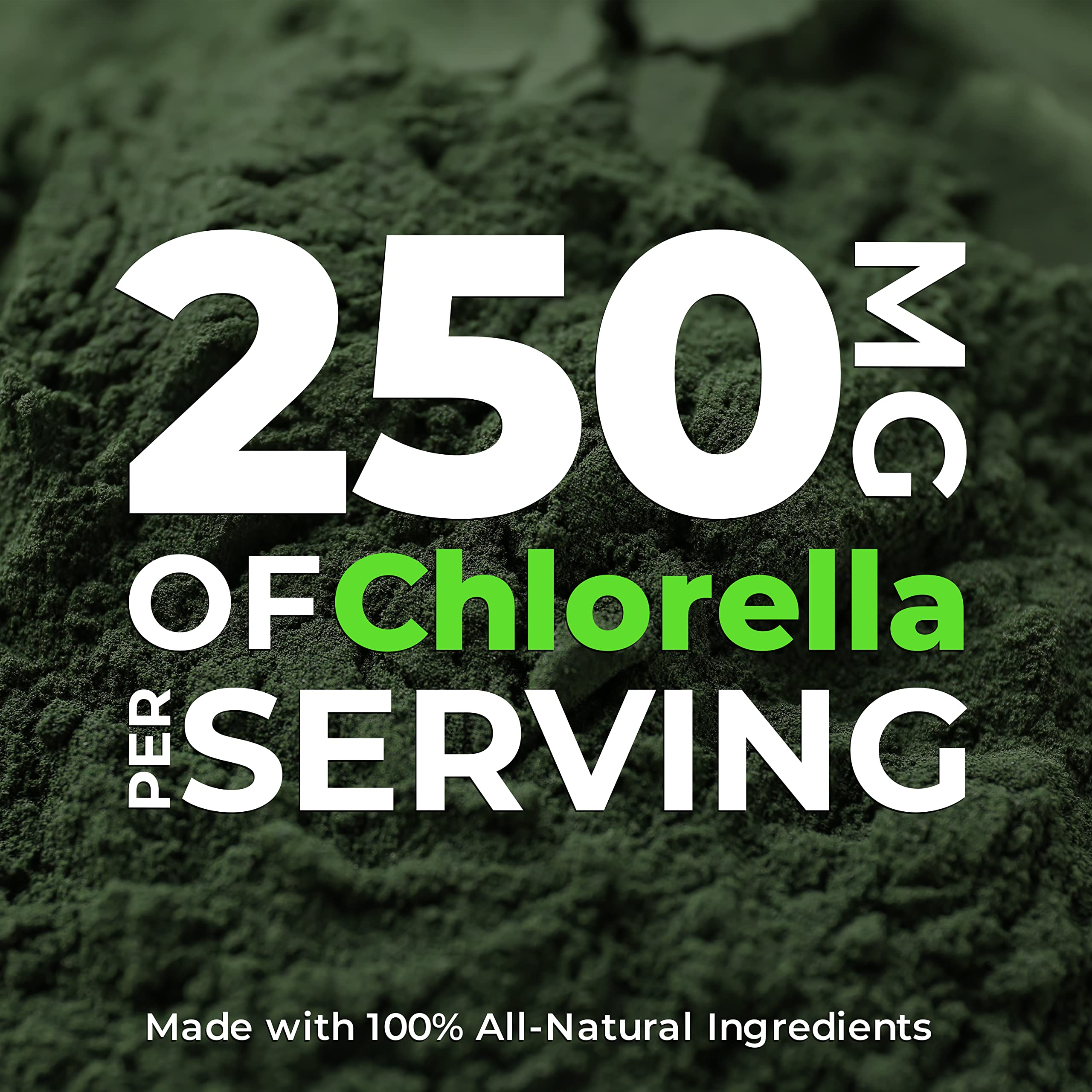 Close up of 50/50 organic chlorella and spirulina vegan tablets