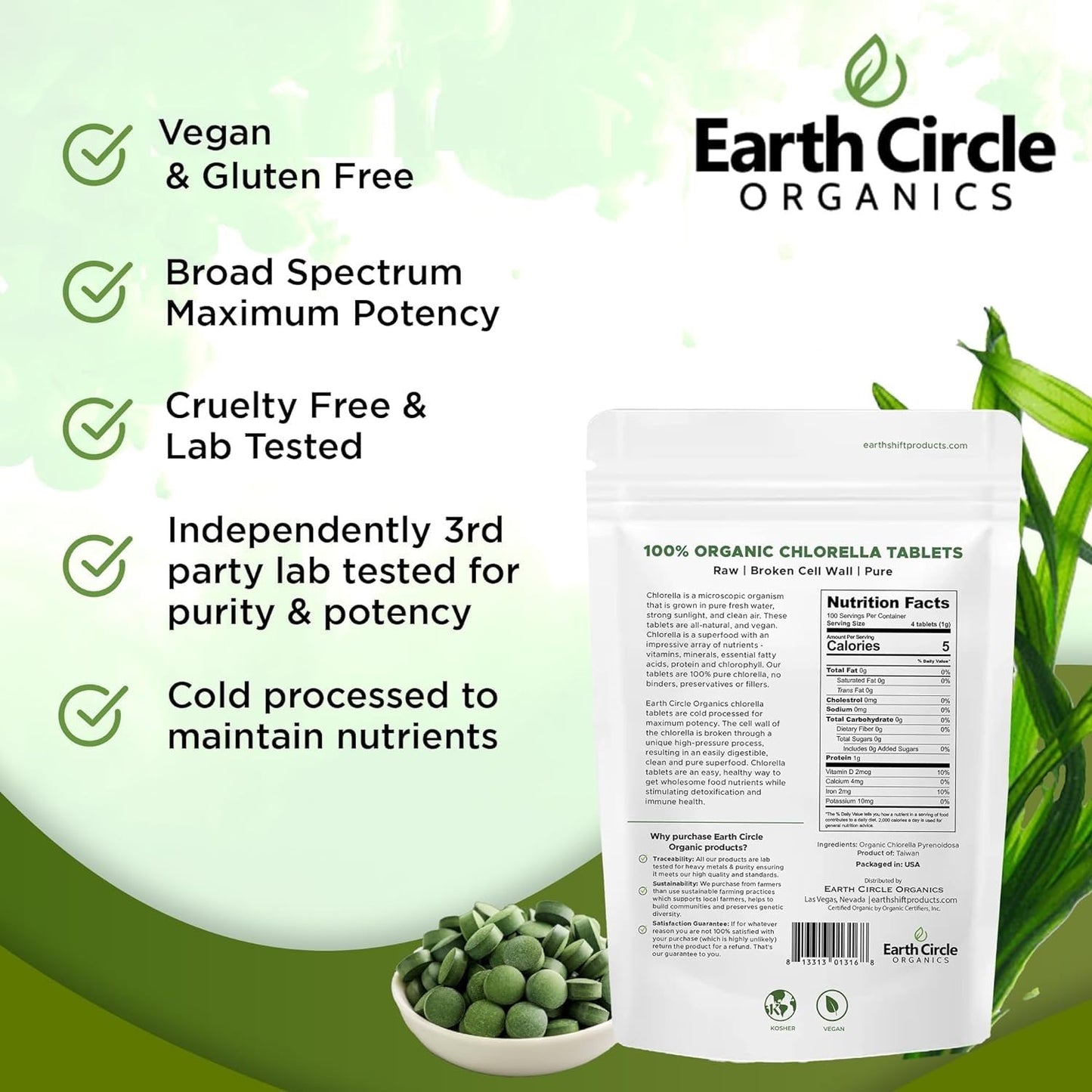 Authentic USA imported Earth Circle Organics health supplement