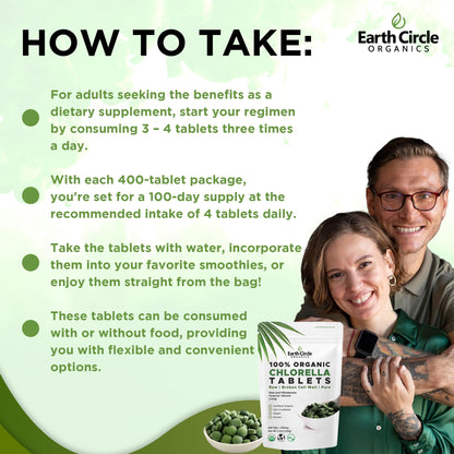 Organic chlorella and spirulina blend tablets for immune support