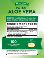 Natures Truth Aloe Vera herbal supplement bottle label