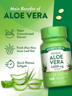 Detailed label view of Natures Truth Aloe Vera supplement