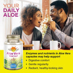 Close up of Nature's Life Aloe Vera vegetarian capsules