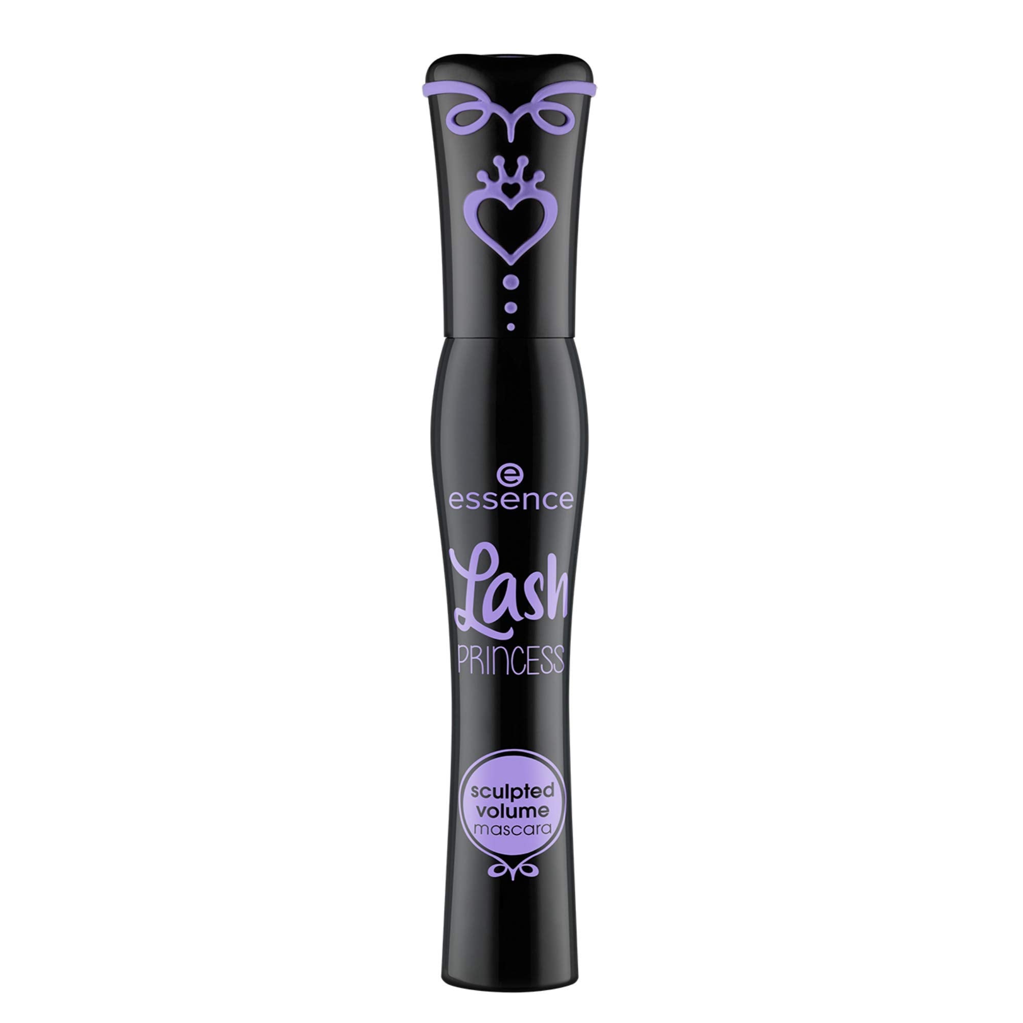 Essence Lash Princess Sculpted Volume Mascara curved fiber brush close up highlighting the tapered wand design.