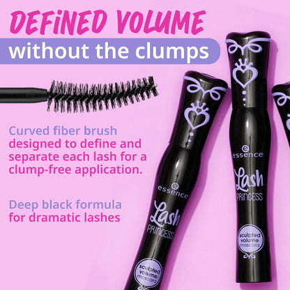 Essence Cosmetics Sculpted Volume Mascara packaging displaying product details and the 12 milliliters size specification.