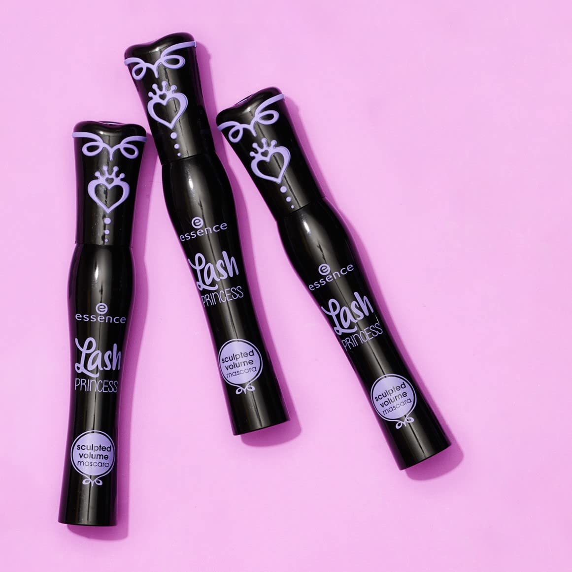 Essence Lash Princess Sculpted Volume Mascara authentic USA imported beauty product packaging illustration.