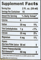 Back label of Lily of the Desert Aloe Vera Gel detailing ingredients and Aloesorb benefits