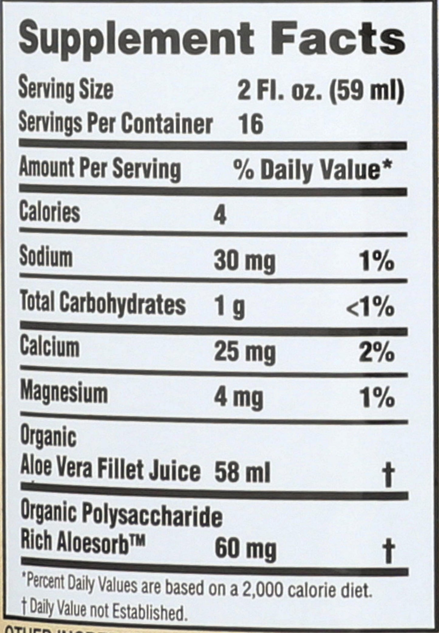 Back label of Lily of the Desert Aloe Vera Gel detailing ingredients and Aloesorb benefits
