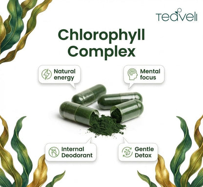 Teaveli organic superfood blend capsule texture close up