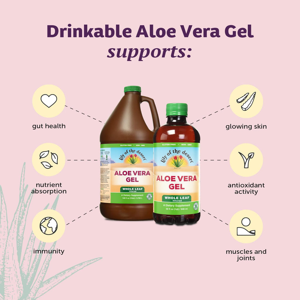 Back label of Lily of the Desert Aloe Vera Gel showing ingredients