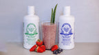 Full product packaging of Herbal Answers Aloe Force liquid showing seal of raw unheated processing