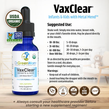 Dr. Green Mom heavy metal detox liquid ingredients list chlorella and milk thistle