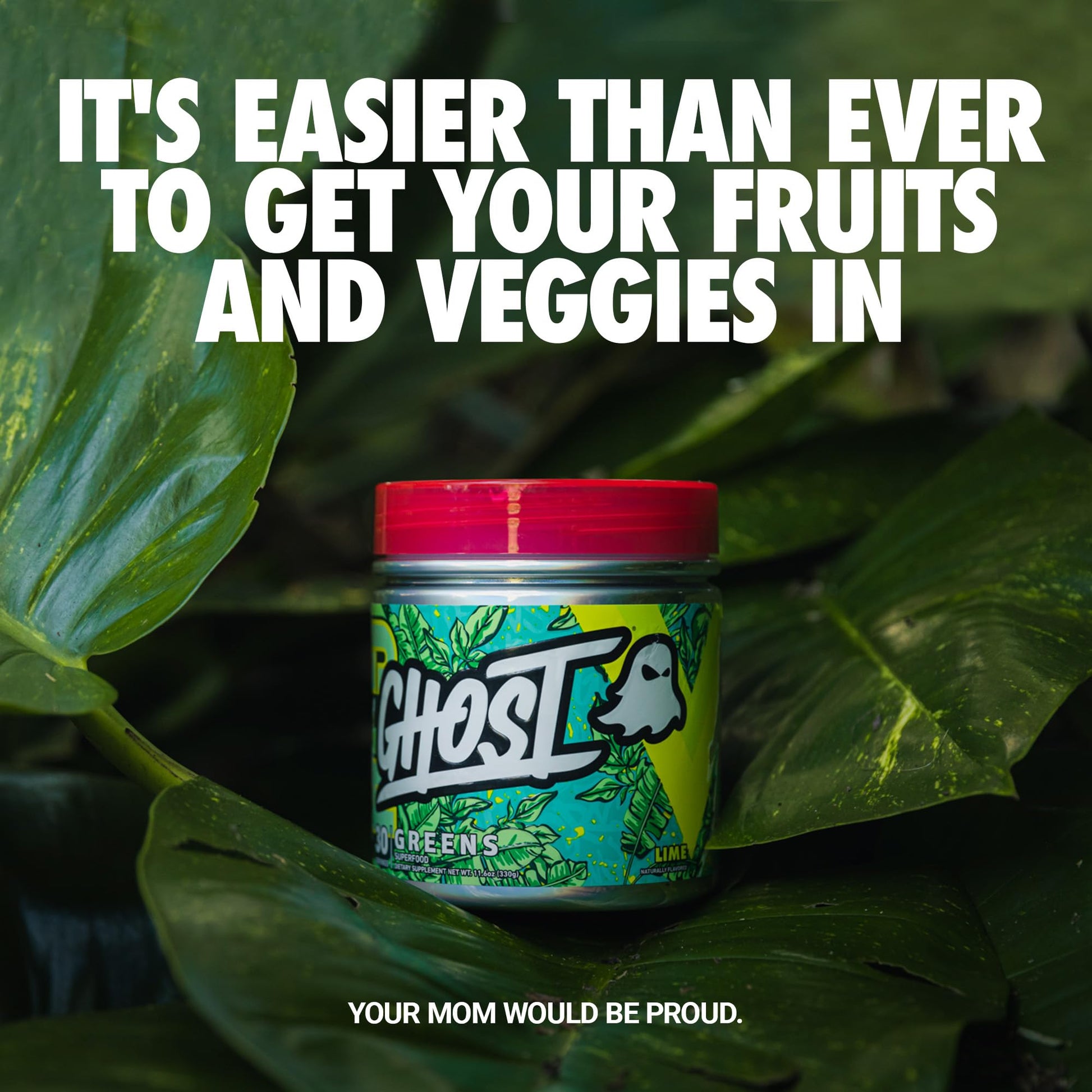 Ghost Greens Superfood powder scoop and texture in Guava Berry flavor