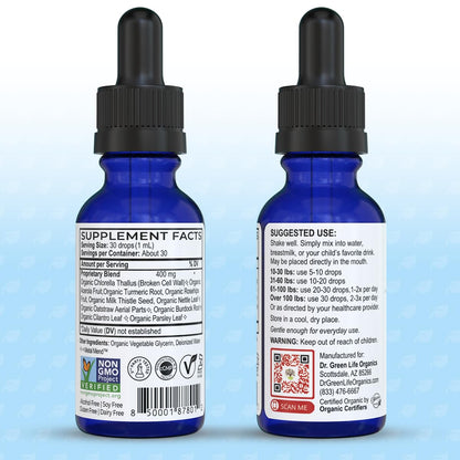 Dr. Green Mom Organic VaxClear one fluid ounce dropper bottle lifestyle image